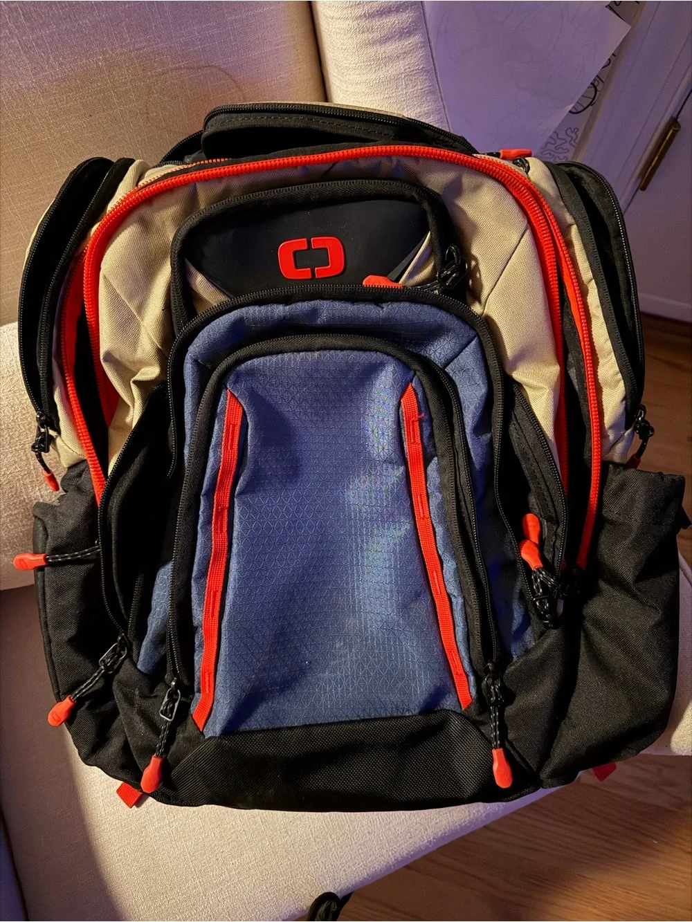 OGIO Renegade Pro Tech Backpack - Rare Tan/Blue/Red Edition